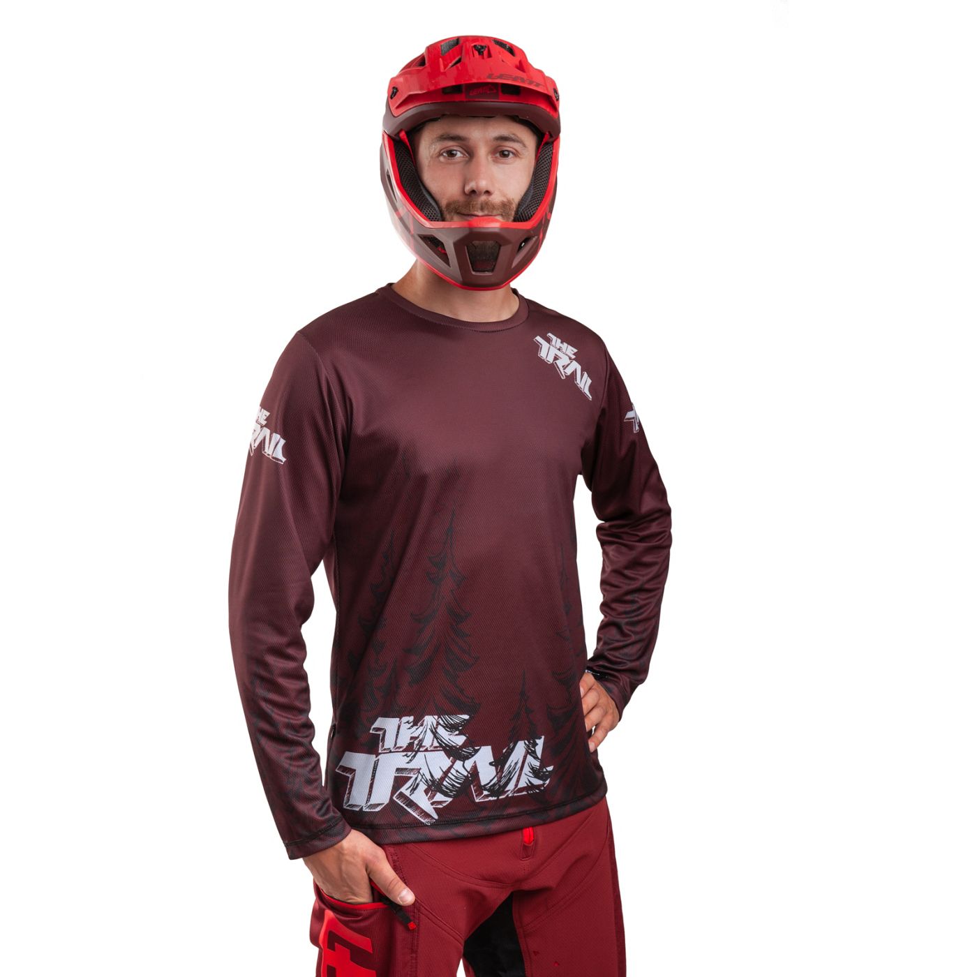 Jersey trail bordowy- bluza męska