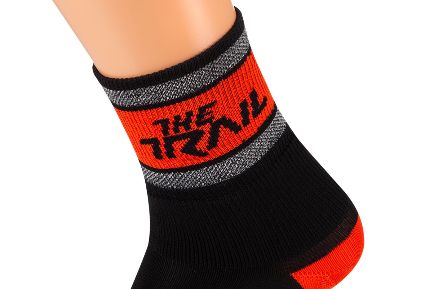 SKARPETY Z Protektorem oraz z ODBLASKIEM - czarno-pomarańczowe - obrazek 2